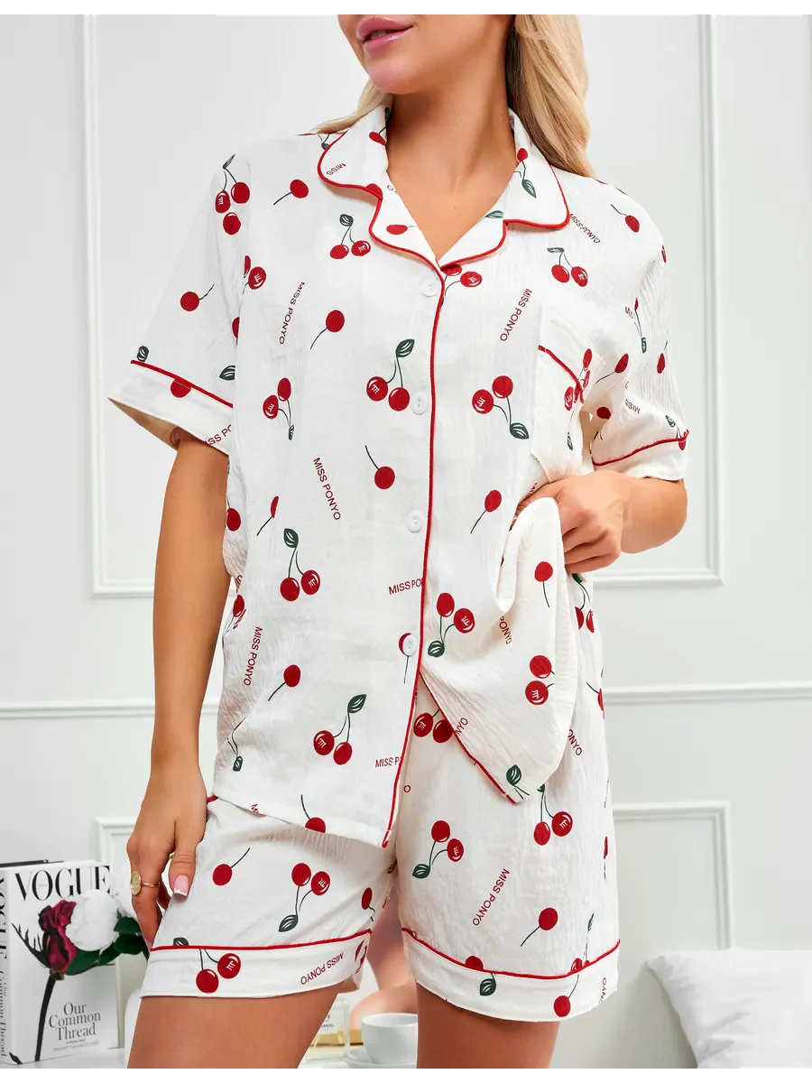 Pijama Americano Cherry Bloom