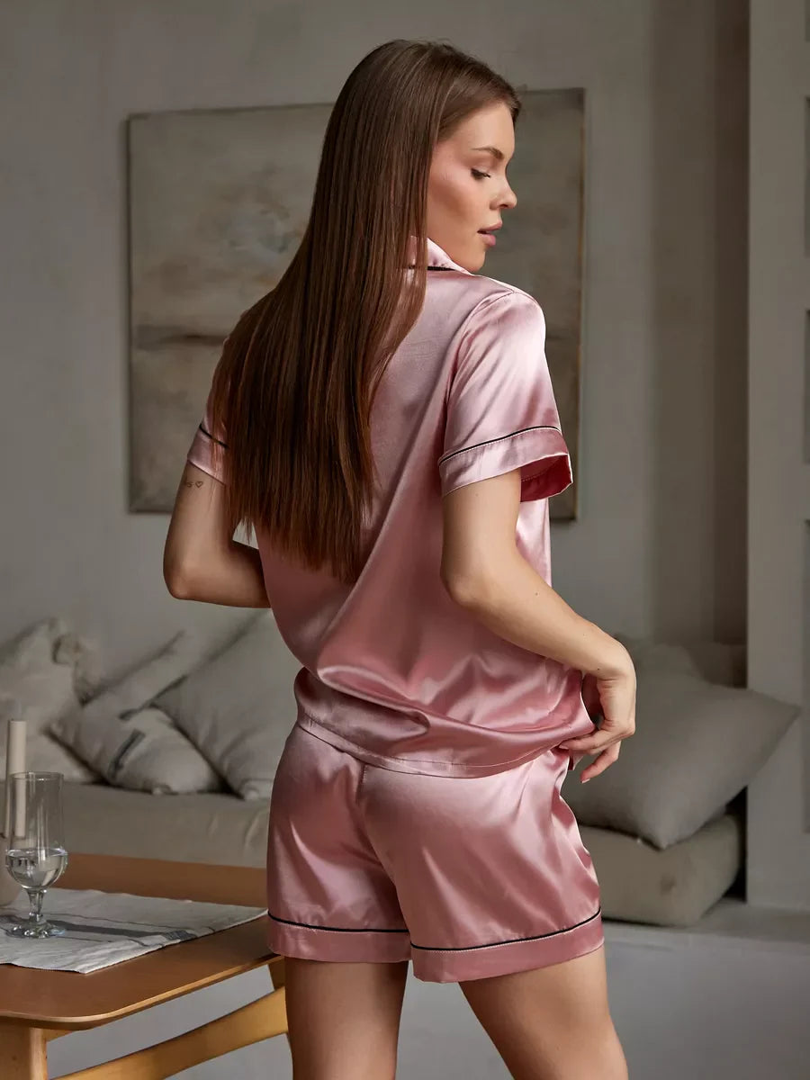 Pijama Americano Satin Rosé