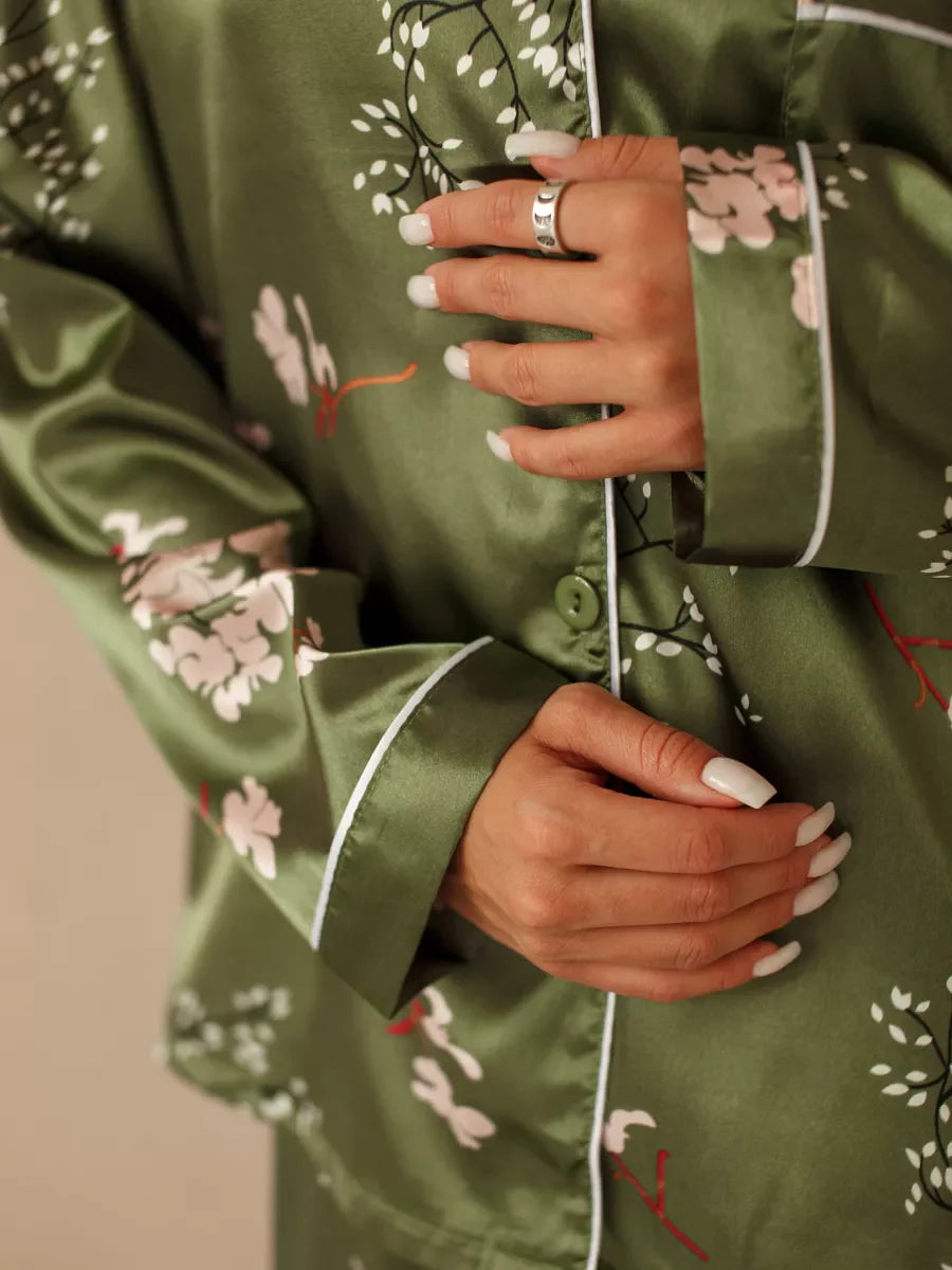 Pijama Longo Jade Botanique
