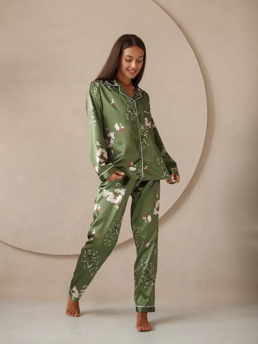 Pijama Longo Jade Botanique