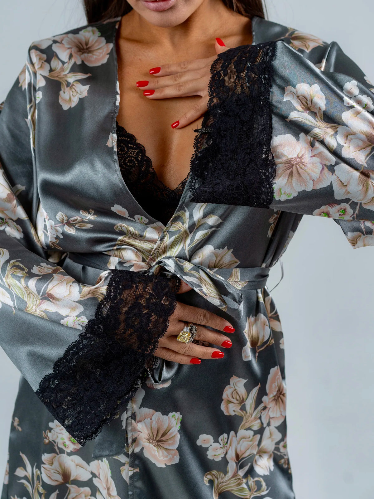 Conjunto BabyDoll e Robe Wild Lace Flora