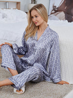 Pijama Longo Geométrico Notte Blue