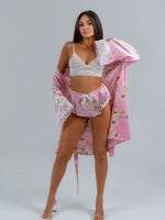 Conjunto BabyDoll e Robe Wild Lace Rosé
