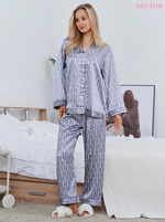 Pijama Longo Geométrico Notte Blue