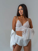 Conjunto BabyDoll e Robe Wild Lace Neve