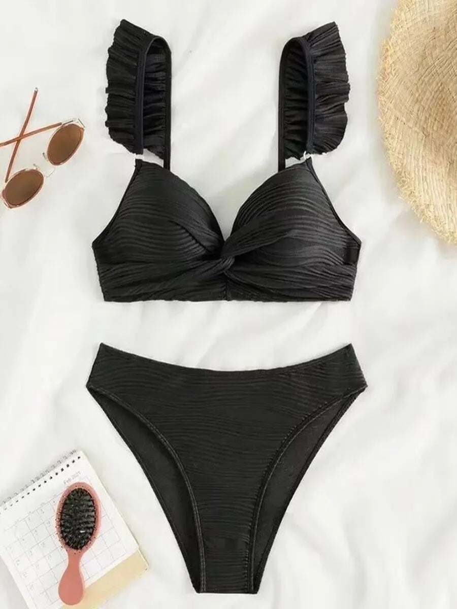Biquíni Hot Pants Cintura Alta Luna Bella Preto