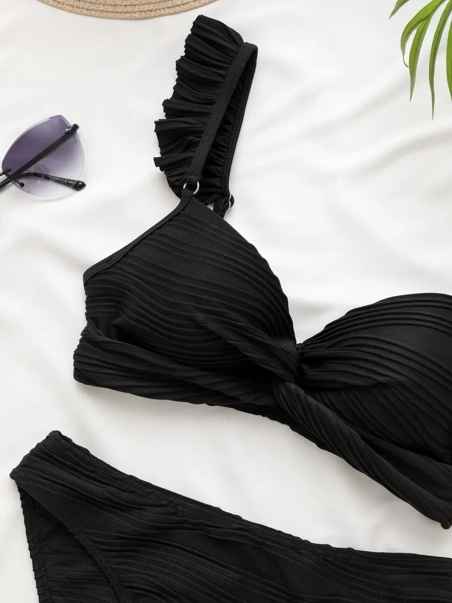 Biquíni Hot Pants Cintura Alta Luna Bella Preto